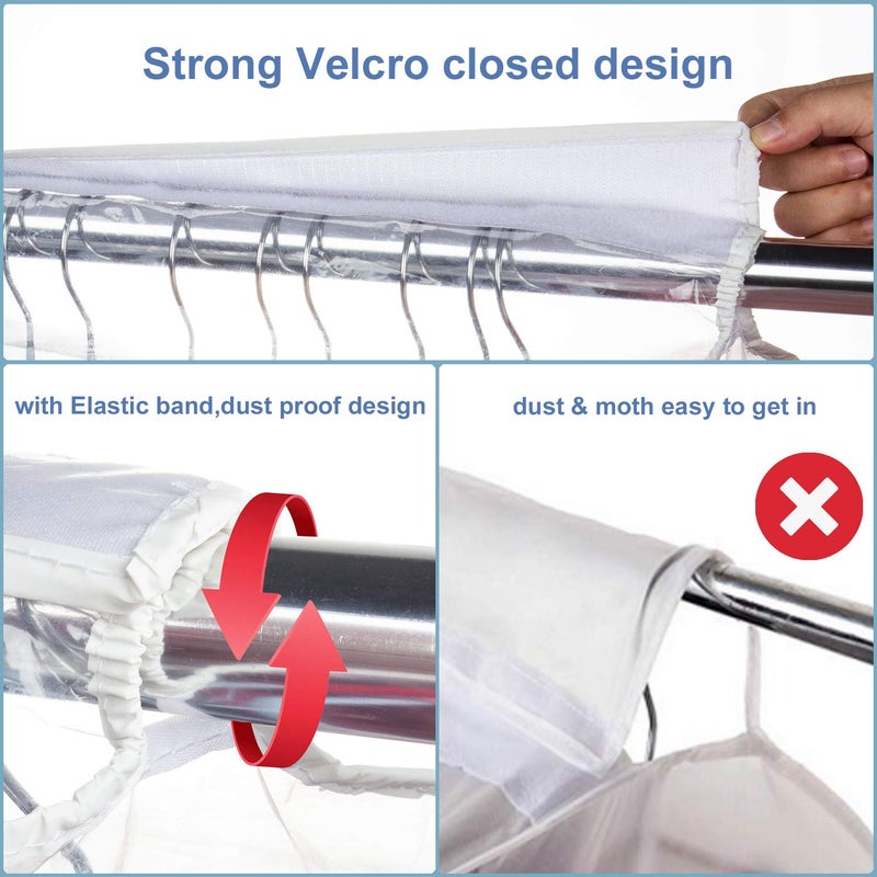 Zilink Clear Garment Bags for Storage 40 inch (2 Pack) Hanging Garment Rack Cover Suit Bags Organizer Hanging Clothes Cover for Suit Coats Jackets Dress Storage - Image 4